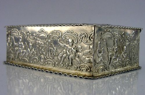 LARGE 108G BEAUTIFUL GERMAN HANAU SOLID SILVER TABLE BOX C1900 ANTIQUE - ADDITIONAL PHOTO 8