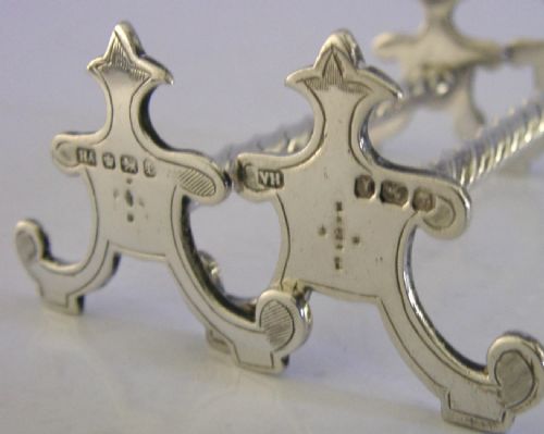 BEAUTIFUL PAIR OF VICTORIAN STERLING SILVER CUTLERY RESTS 1897 ENGLISH ANTIQUE 64G - ADDITIONAL PHOTO 1