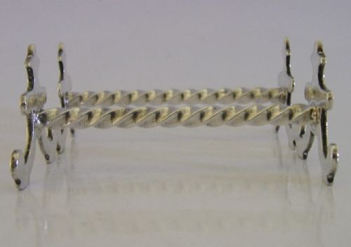 BEAUTIFUL PAIR OF VICTORIAN STERLING SILVER CUTLERY RESTS 1897 ENGLISH ANTIQUE 64G - ADDITIONAL PHOTO 2
