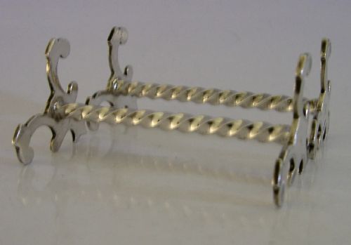 BEAUTIFUL PAIR OF VICTORIAN STERLING SILVER CUTLERY RESTS 1897 ENGLISH ANTIQUE 64G - ADDITIONAL PHOTO 4