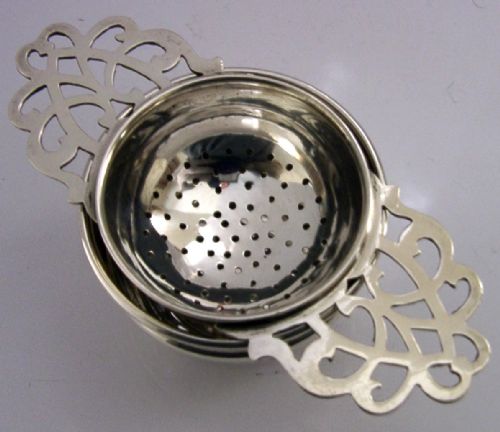 SUPERB ENGLISH STERLING SILVER TEA STRAINER DRIP BOWL STAND 1938 ART DECO - ADDITIONAL PHOTO 6