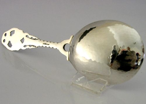 LARGE BEAUTIFUL DAVID ANDERSEN NORWEGIAN SOLID SILVER SERVING SPOON C1900 NORWAY - ADDITIONAL PHOTO 2