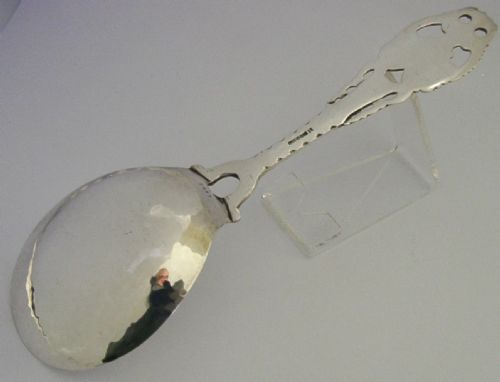 LARGE BEAUTIFUL DAVID ANDERSEN NORWEGIAN SOLID SILVER SERVING SPOON C1900 NORWAY - ADDITIONAL PHOTO 6