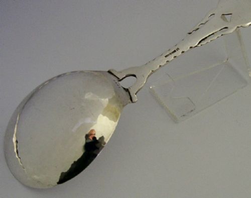 LARGE BEAUTIFUL DAVID ANDERSEN NORWEGIAN SOLID SILVER SERVING SPOON C1900 NORWAY - ADDITIONAL PHOTO 7