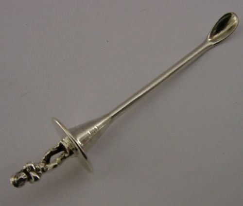 RARE STERLING SILVER SAILOR CAYENNE LAUDANUM BOTTLE SPOON 1910 ANTIQUE - ADDITIONAL PHOTO 6