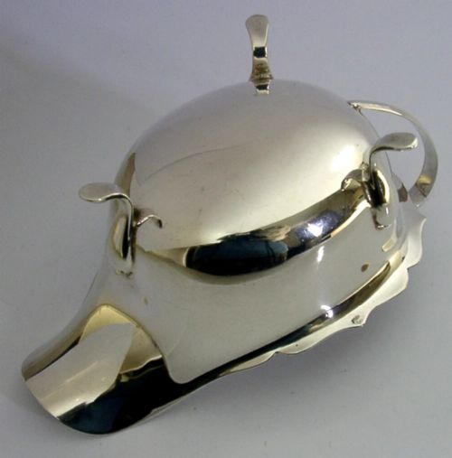 114G ENGLISH STERLING SILVER SAUCE BOAT JUG 1945 ART DECO ANTIQUE - ADDITIONAL PHOTO 4