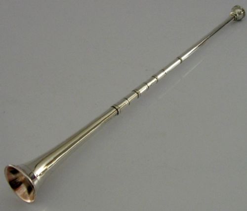 sampson mordan sterling silver hunting horn fox horse riding chester 1910 - CATEGORY: ANTIQUE SILVER - DATED EDWARDIAN