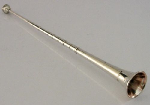 SAMPSON MORDAN STERLING SILVER HUNTING HORN FOX HORSE RIDING CHESTER 1910 - ADDITIONAL PHOTO 5