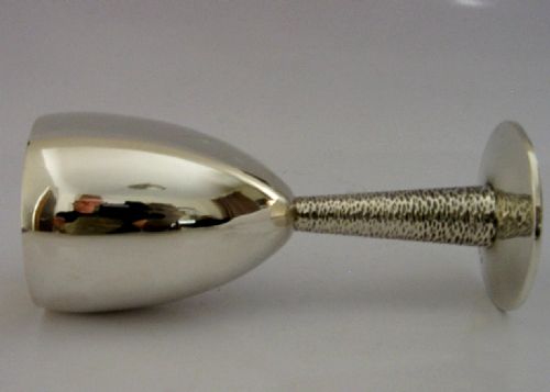 MID CENTURY MODERN STERLING SILVER WINE GOBLET CHALICE CUP 1968 BARWARE 120G - ADDITIONAL PHOTO 3