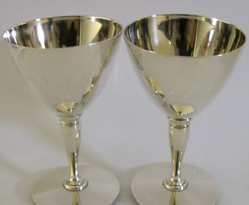 TWO TIFFANY CO STERLING SILVER COCKTAIL GLASSES CUPS GOBLETS C1920 ART DECO 246G - ADDITIONAL PHOTO 1