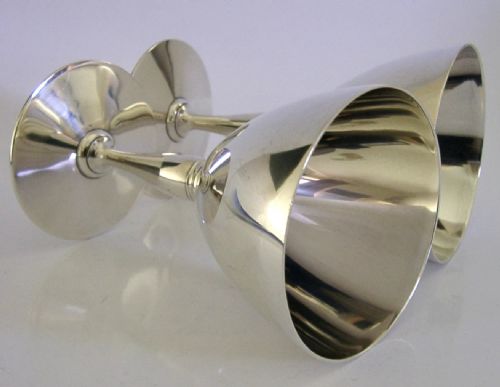 TWO TIFFANY CO STERLING SILVER COCKTAIL GLASSES CUPS GOBLETS C1920 ART DECO 246G - ADDITIONAL PHOTO 2