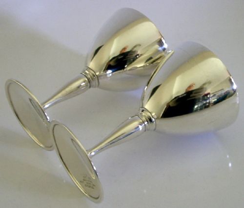TWO TIFFANY CO STERLING SILVER COCKTAIL GLASSES CUPS GOBLETS C1920 ART DECO 246G - ADDITIONAL PHOTO 3