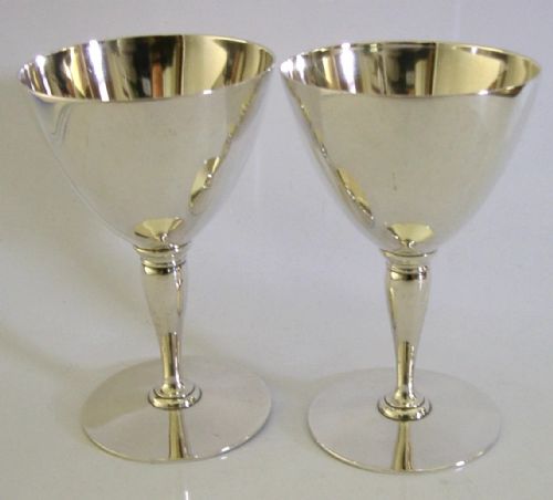 TWO TIFFANY CO STERLING SILVER COCKTAIL GLASSES CUPS GOBLETS C1920 ART DECO 246G - ADDITIONAL PHOTO 4