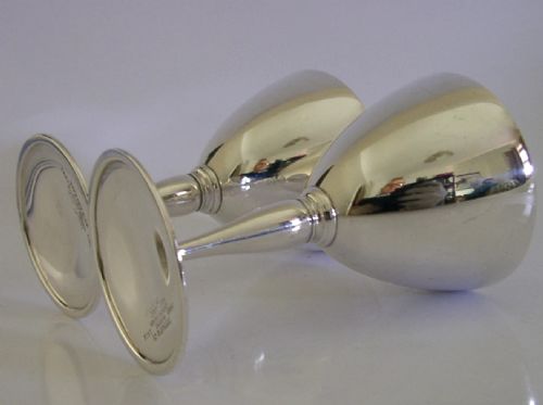 TWO TIFFANY CO STERLING SILVER COCKTAIL GLASSES CUPS GOBLETS C1920 ART DECO 246G - ADDITIONAL PHOTO 5