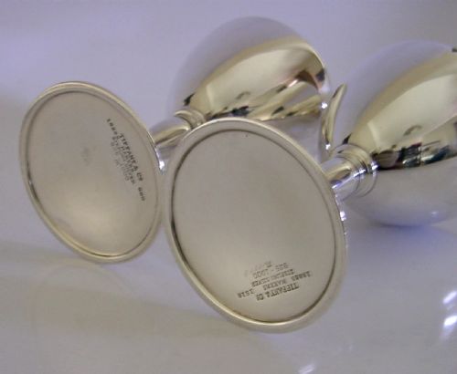 TWO TIFFANY CO STERLING SILVER COCKTAIL GLASSES CUPS GOBLETS C1920 ART DECO 246G - ADDITIONAL PHOTO 6