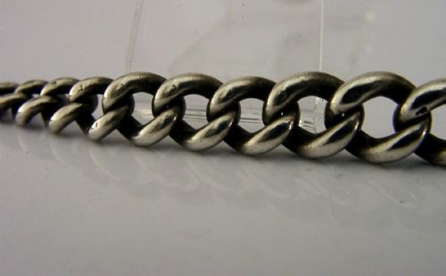 ANTIQUE GRADUATED STERLING SILVER WATCH CHAIN 1904 37G - ADDITIONAL PHOTO 4