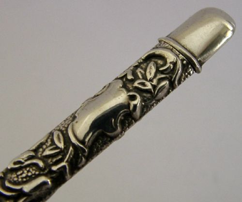 PRETTY ENGLISH STERLING SILVER NEEDLE CASE 1904 NEEDLEWORK SEWING - ADDITIONAL PHOTO 1
