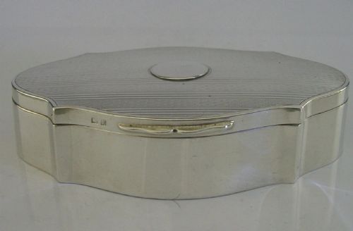 ENGLISH ANTIQUE STERLING SILVER JEWEL JEWELLERY BOX ART DECO 198G 5 INCH SUPERB - ADDITIONAL PHOTO 2