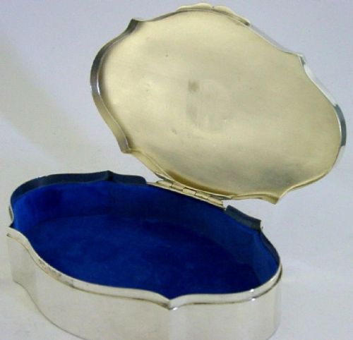 ENGLISH ANTIQUE STERLING SILVER JEWEL JEWELLERY BOX ART DECO 198G 5 INCH SUPERB - ADDITIONAL PHOTO 3