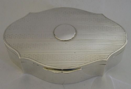ENGLISH ANTIQUE STERLING SILVER JEWEL JEWELLERY BOX ART DECO 198G 5 INCH SUPERB - ADDITIONAL PHOTO 4