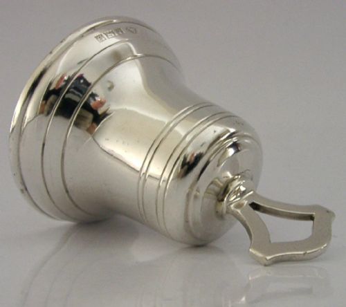 STYLISH ENGLISH STERLING SILVER TABLE DESK RECEPTION BAR BELL 1960 DESK ITEM 56G - ADDITIONAL PHOTO 1