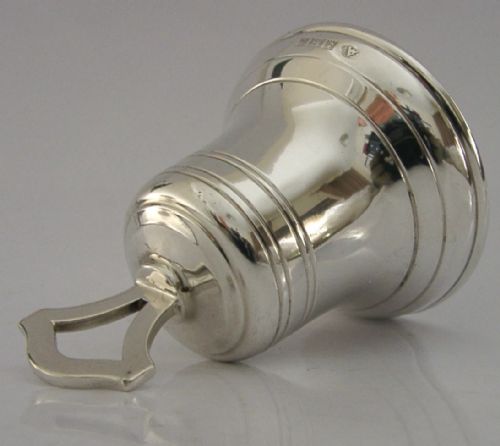 STYLISH ENGLISH STERLING SILVER TABLE DESK RECEPTION BAR BELL 1960 DESK ITEM 56G - ADDITIONAL PHOTO 2