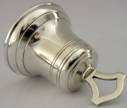 STYLISH ENGLISH STERLING SILVER TABLE DESK RECEPTION BAR BELL 1960 DESK ITEM 56G - ADDITIONAL PHOTO 3