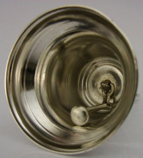 STYLISH ENGLISH STERLING SILVER TABLE DESK RECEPTION BAR BELL 1960 DESK ITEM 56G - ADDITIONAL PHOTO 4