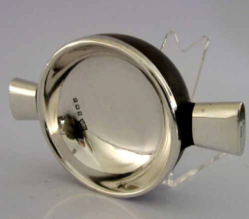 SUPERB STERLING SILVER WOOD WHISKY QUAICH CUP 1911 ANTIQUE - ADDITIONAL PHOTO 1
