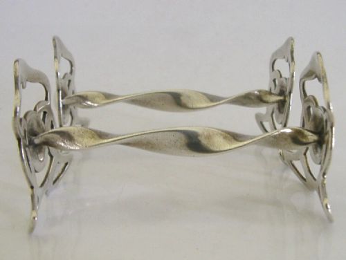 PAIR OF ART NOUVEAU STERLING SILVER CUTLERY RESTS 1908 ANTIQUE CYMRIC KNOX - ADDITIONAL PHOTO 3