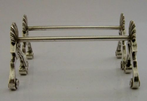 PAIR OF BELGIAN 800 CAST SOLID SILVER CUTLERY RESTS C1920 ANTIQUE ART DECO 70G - ADDITIONAL PHOTO 3