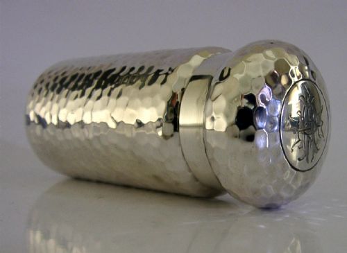 BEAUTIFUL 82G ENGLISH STERLING SILVER POT BOX JAR 1905 ANTIQUE ARTS CRAFTS - ADDITIONAL PHOTO 3