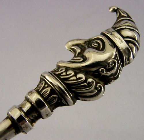 NOVELTY ANTIQUE CORKSCREW STERLING SILVER MR PUNCH 1910 - ADDITIONAL PHOTO 1