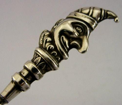 NOVELTY ANTIQUE CORKSCREW STERLING SILVER MR PUNCH 1910 - ADDITIONAL PHOTO 2