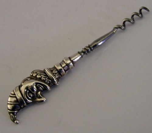 NOVELTY ANTIQUE CORKSCREW STERLING SILVER MR PUNCH 1910 - ADDITIONAL PHOTO 6