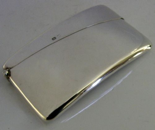 MINT QUALITY ENGLISH EDWARDIAN STERLING SILVER CARD CASE 1910 ANTIQUE 55G - ADDITIONAL PHOTO 3