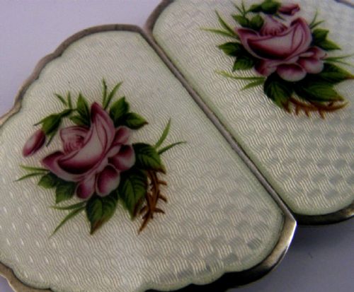 BEAUTIFUL RARE STERLING SILVER ENAMEL NURSES BELT BUCKLE 1911 ENGLISH ROSES - ADDITIONAL PHOTO 3