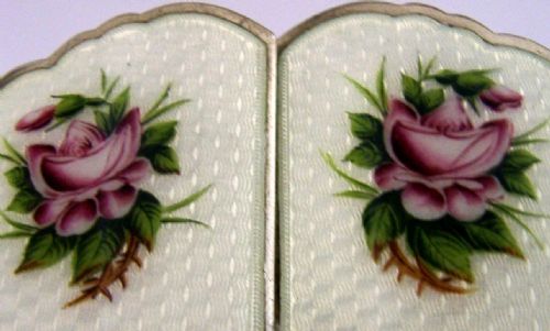 BEAUTIFUL RARE STERLING SILVER ENAMEL NURSES BELT BUCKLE 1911 ENGLISH ROSES - ADDITIONAL PHOTO 6