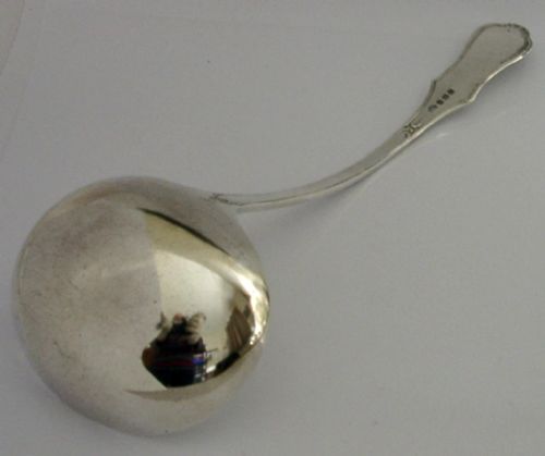LARGE HEAVY 242G ENGLISH STERLING SILVER SERVING LADLE 125INCH 1922 ANTIQUE - ADDITIONAL PHOTO 4