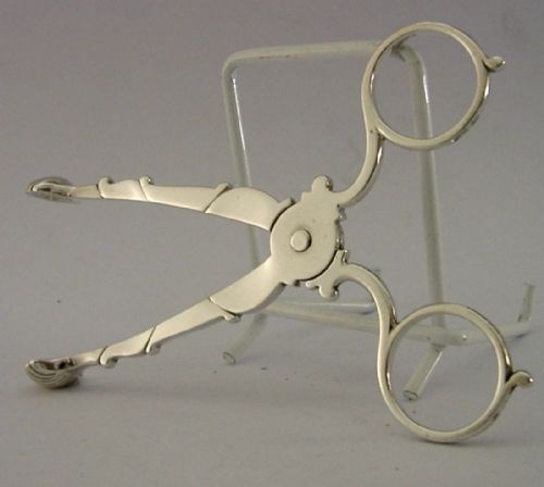 ENGLISH SOLID STERLING SILVER SUGAR TONGS NIPS 1932 ANTIQUE - ADDITIONAL PHOTO 2