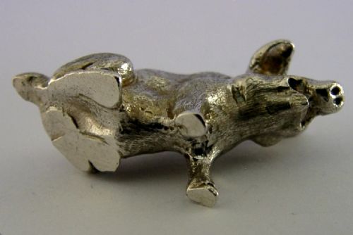 27G ENGLISH SOLID STERLING SILVER PIG FARM ANIMAL FIGURELONDON 1967 - ADDITIONAL PHOTO 4