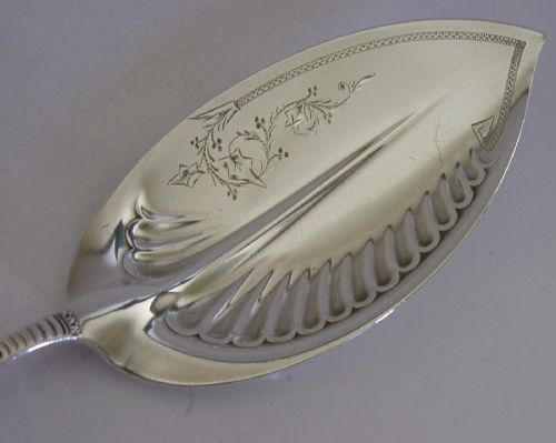 106G LARGE LUKIN FAMILY CREST AMERICAN SOLID STERLING SILVER SERVER 1890 ANTIQUE - ADDITIONAL PHOTO 5