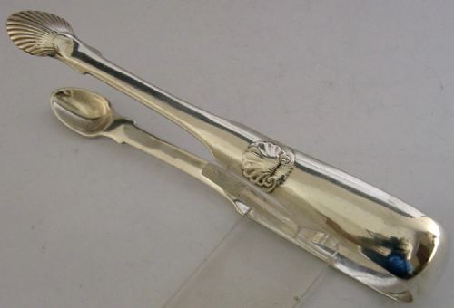 50G DUNDEE SCOTTISH PROVINCIAL STERLING SILVER SUGAR TONGS 1820 WILLIAM CONSTABLE - ADDITIONAL PHOTO 3