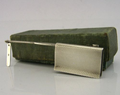 rare boxed asprey solid sterling silver mechanical bookmark 1932 art deco - CATEGORY: ANTIQUE SILVER - DATED 1930