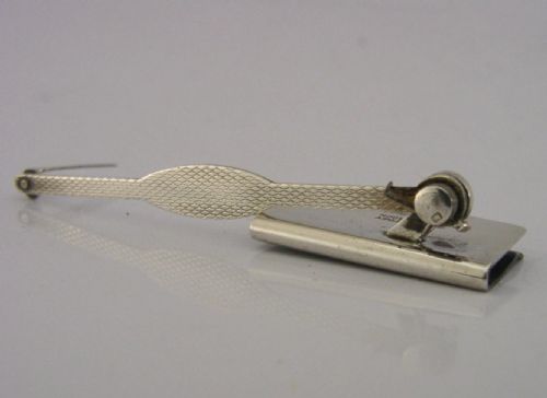 RARE BOXED ASPREY SOLID STERLING SILVER MECHANICAL BOOKMARK 1932 ART DECO - ADDITIONAL PHOTO 3