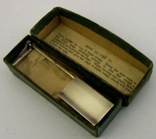 RARE BOXED ASPREY SOLID STERLING SILVER MECHANICAL BOOKMARK 1932 ART DECO - ADDITIONAL PHOTO 4