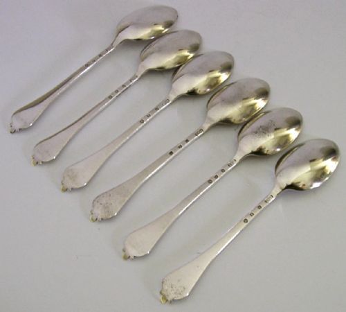 SIX SCOTTISH STERLING SILVER GALLAWAY FAMILY CRESTED SPOONS 1902 CASED - ADDITIONAL PHOTO 5
