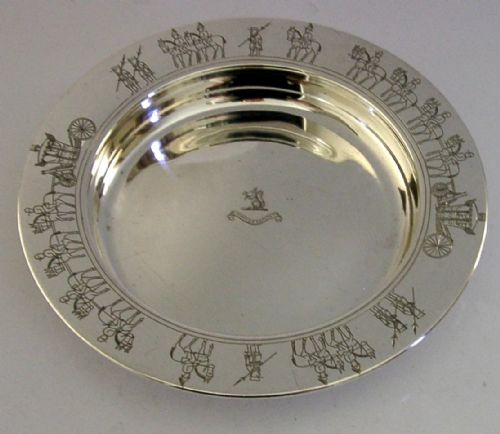 230G ASPREY STERLING SILVER HOLT FAMILY CREST CORONATION DISH BOWL 1936 ANTIQUE - ADDITIONAL PHOTO 4
