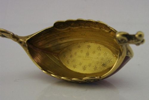 SUPERB NORWEGIAN STERLING SILVER ENAMEL VIKING BOAT SALT CELLAR POT C1940 - ADDITIONAL PHOTO 6
