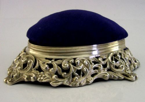 LOVE HEART VICTORIAN STERLING SILVER JEWELLERY PIN CUSHION BOX 1895 ANTIQUE - ADDITIONAL PHOTO 7